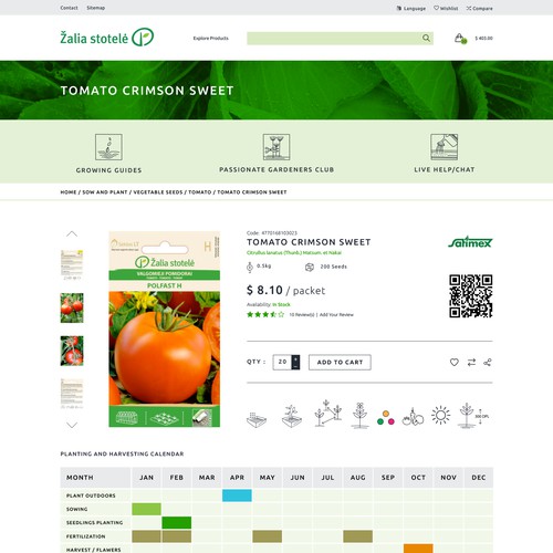 Web design for design for passionate gardeners eshop