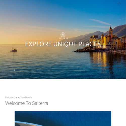 Design Landing page for a luxury travel experience