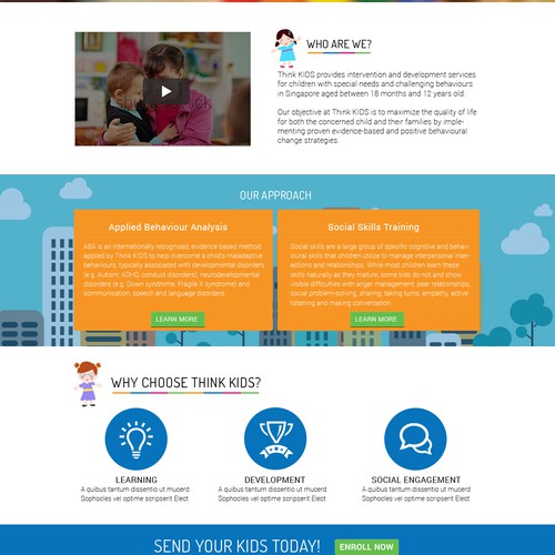 Website design for service provider to special needs children