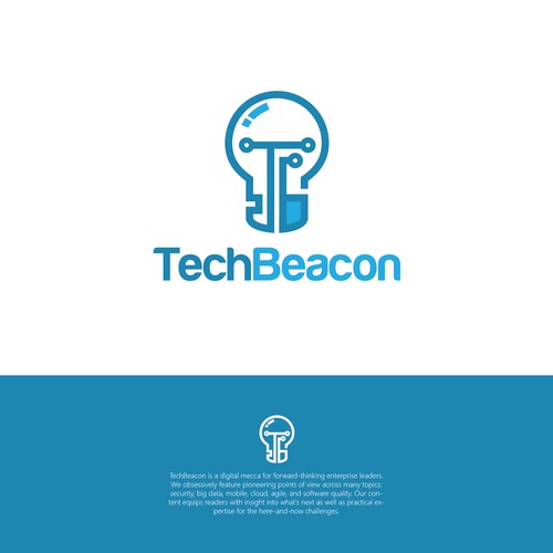 Create a modern logo for our new media site, TechBeacon