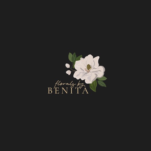 Custom logo with magnolia for Florals by Benita