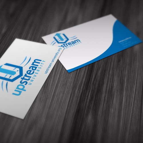 logo and business card for Upstream University