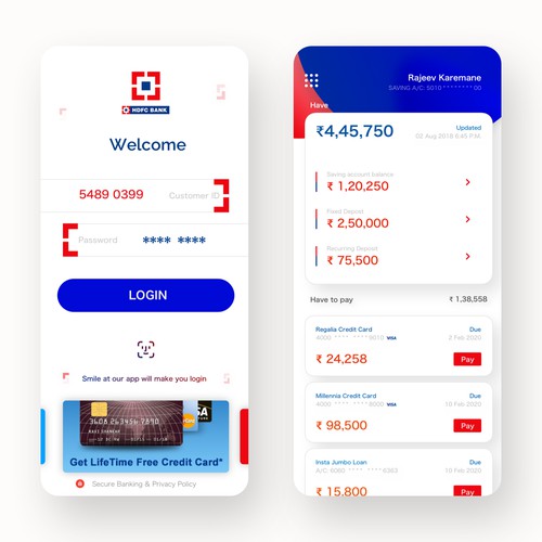 HDFC Bank iOS app concept