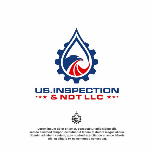 Abstract Symbol Eagle With Oil Cog Concept For Industrial Oil Company.