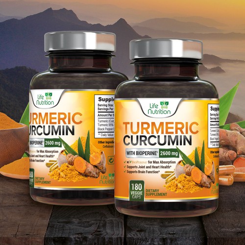 Label design for turmeric curcumin