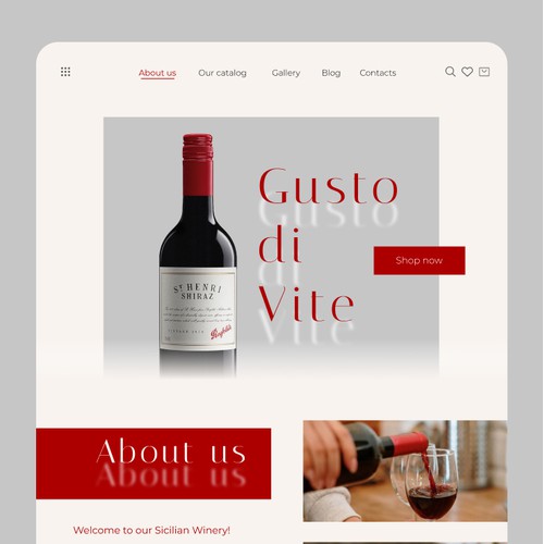  Landing page for vinery
