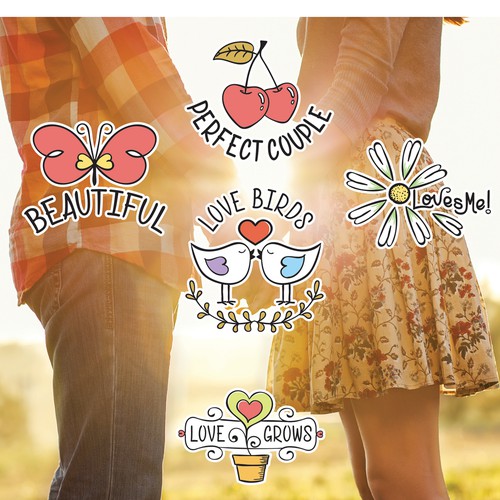 Emoticon Stickers/Stamp Sets for a Stylish Collage App