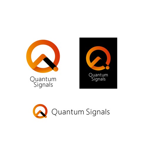 Logo design suggestions for a financial software company utilizing quantum computing and AI.