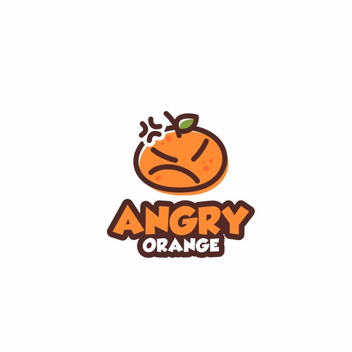 Angry orange logo, a literally angry orange fruit