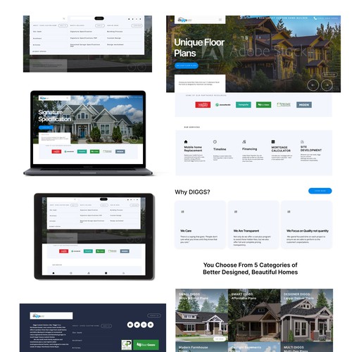 Web design for Diggs Custom Homes.