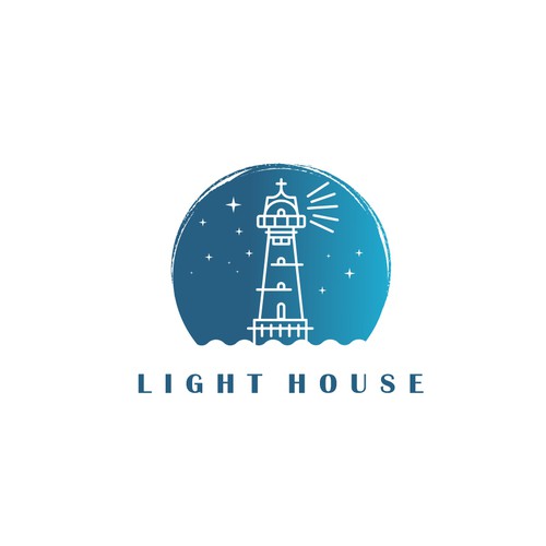 Romantic lighthouse logo