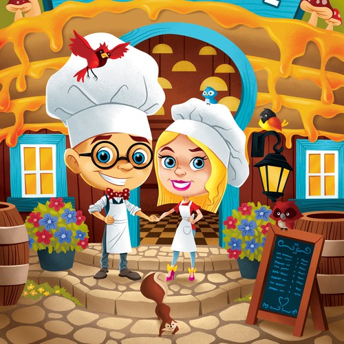 Children book cover illustration