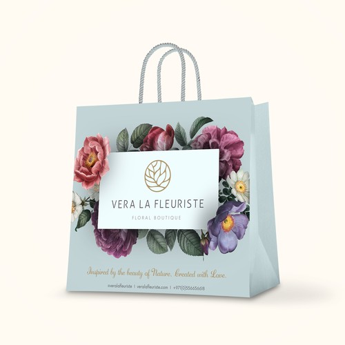 Creative paper bag design for luxury flowers