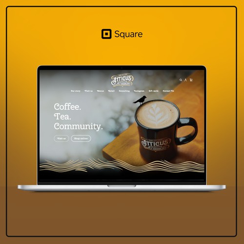 Square website design for an eclectic ski-town coffee shop
