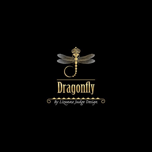 Luxury Dragonfly Logo for Interior Design Boutique Shop