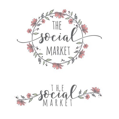 Whimsical Floral Frame Logo