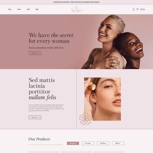 Cosmetic Serum Homepage Design