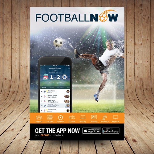 Appealing simple flyer for football app