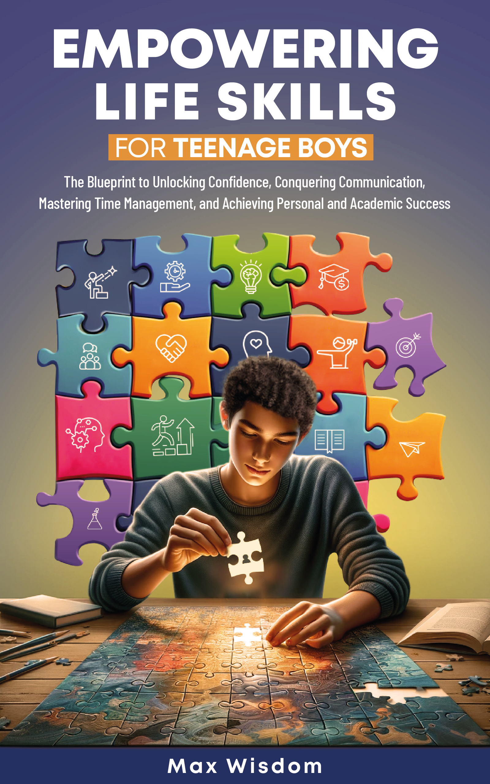 Empowering Life Skills for Teenage boys requires a vibrant book cover designed!