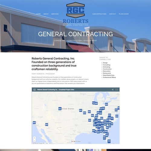 Commercial Construction Squarespace Website