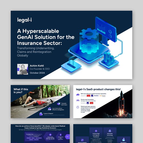 Sleek presentation design for an insurance technology startup