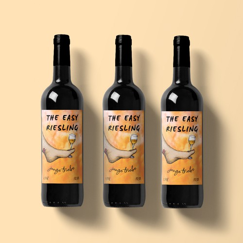 Bright wine label design 