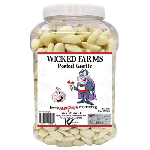 Wicked farms Garlic label 