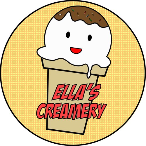 Ella's Cramery - Ice-cream Logo
