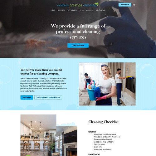 Square website for Walters Prestige Cleaning-