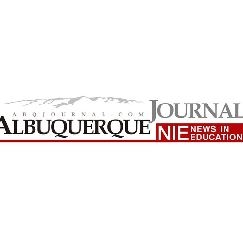 Logo for Multi-Media Albuquerque Journal News In Education program with technology and educational elements