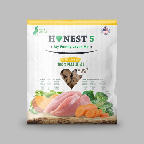 Dog food packaging