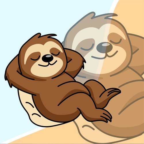 Cartoon sloth mascot logo