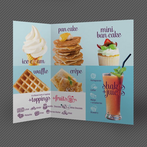 Menu for cafe