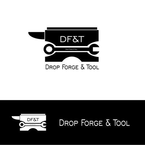 Create an eye catching logo for an arts organization with an industrial name: Drop Forge & Tool!