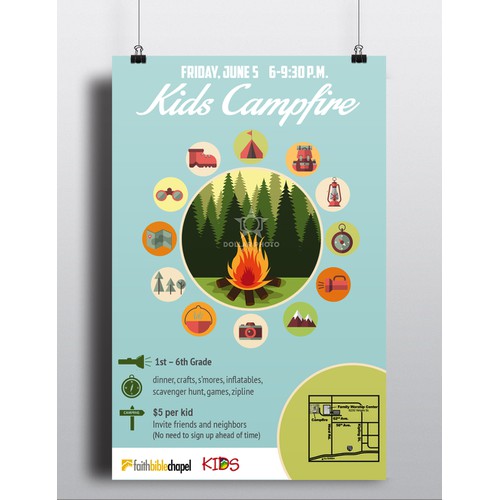 Kids Campfire Poster