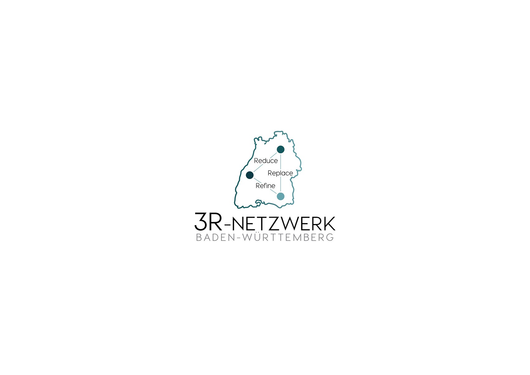 Official logo for the 3R-Network Baden-Württemberg in German and English language