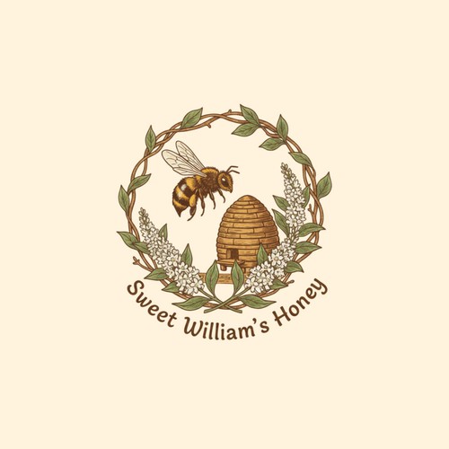 Sweet William's Honey Logo Design 