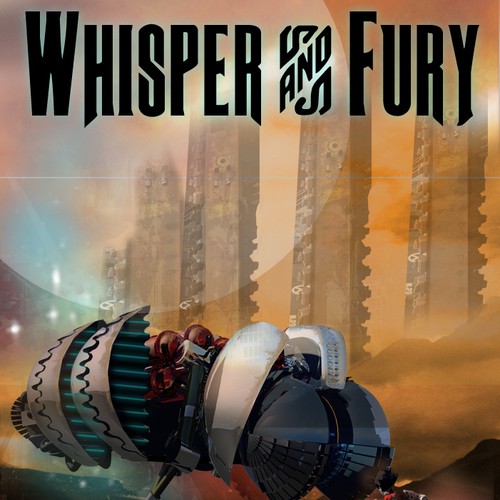 Create a Space Western eBook cover for Whisper & Fury