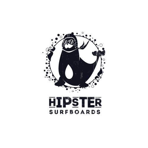 Logo for hipster surfboard company