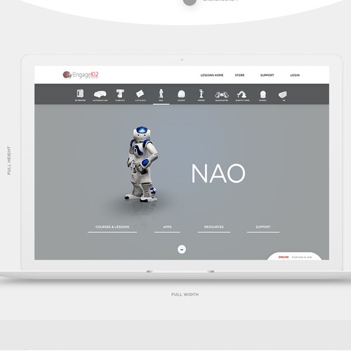 Futuristic NAO website design