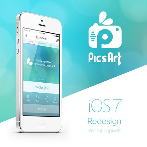Award winning design for best in class mobile app PicsArt
