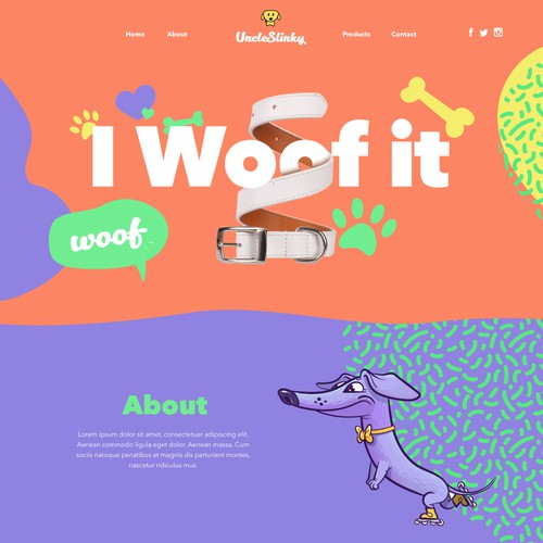 Dog accessories website design