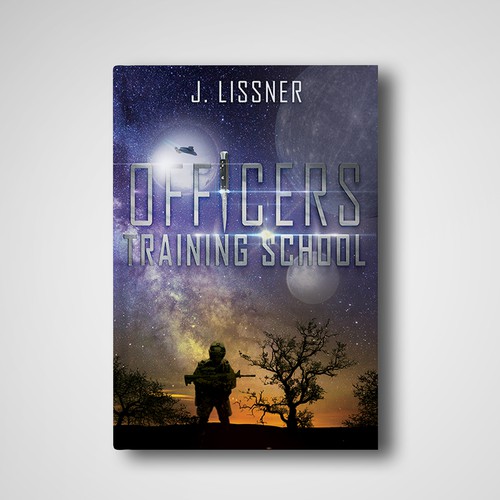 Futuristic army story book cover design