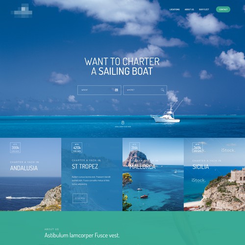 Landing Page for Yacht Rental Service