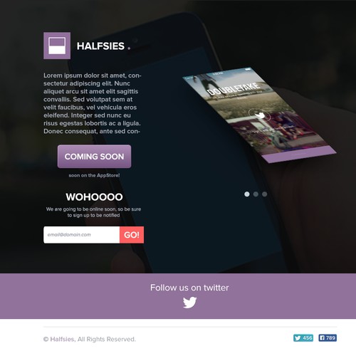 Halfsies app Landing Page