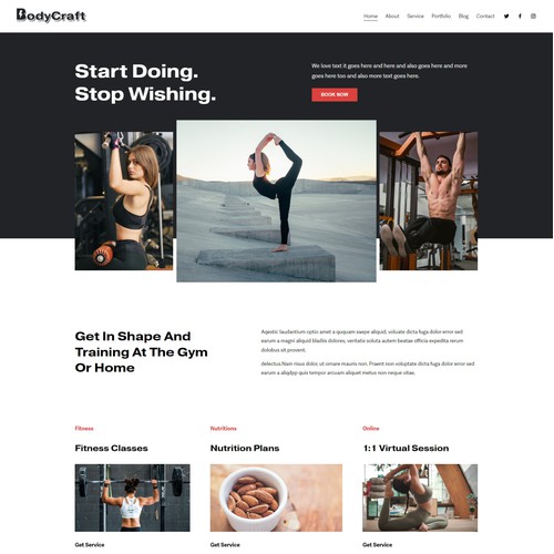 BodyCraft - Squarespace Custom Fitness Website