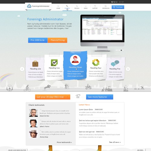 Web design for an online CRM