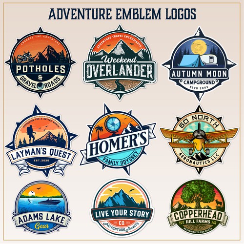 Adventure Emblem Logos
