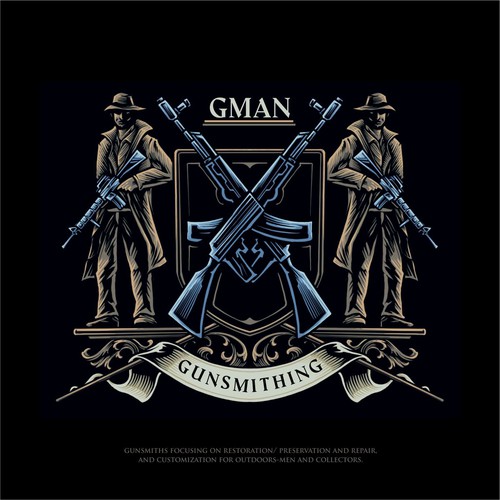 GMAN Gunsmithing Coat of arms family crest Logo design