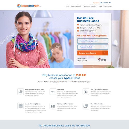 Business Loan Website Design 